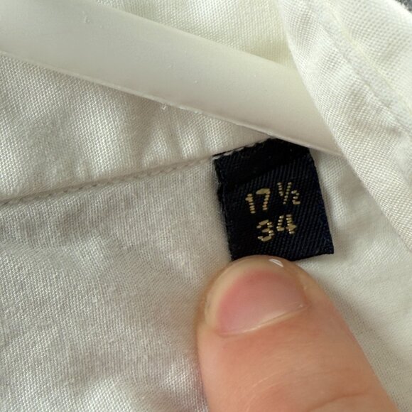 Gitman Bros Formal French Cuff Cotton Point 17.5 34 White Solid Button Up Shirt - Picture 6 of 14